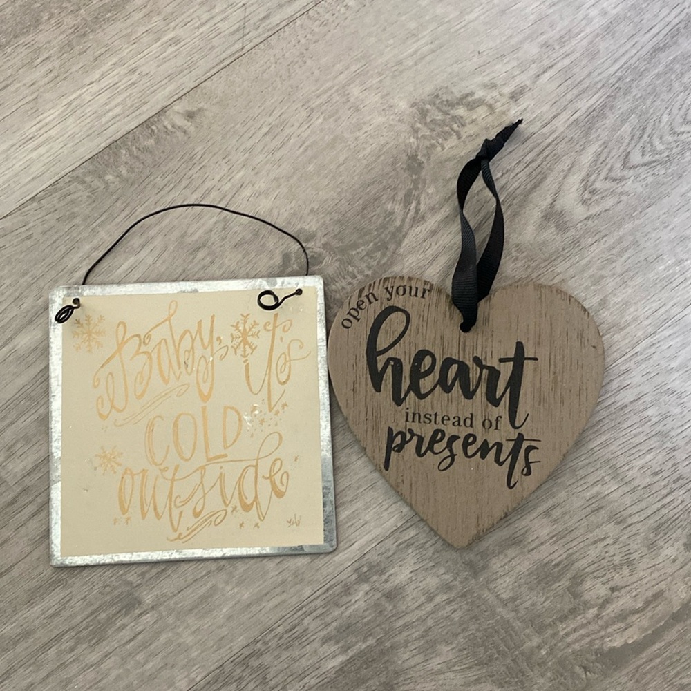 Two Christmas tree ornaments